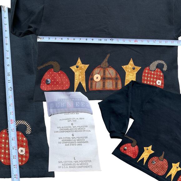 SOLD Jerzees Activewear NuBlend Double Sided Pumpkin Cropped Crewneck Sz L - Picture 2 of 4